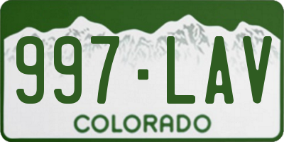 CO license plate 997LAV