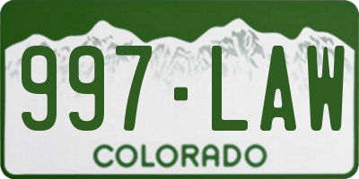 CO license plate 997LAW
