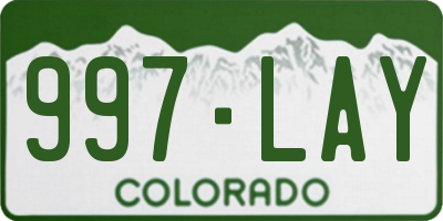 CO license plate 997LAY