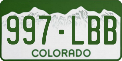 CO license plate 997LBB