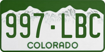 CO license plate 997LBC