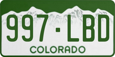 CO license plate 997LBD