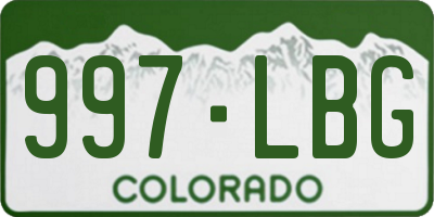 CO license plate 997LBG