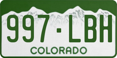 CO license plate 997LBH