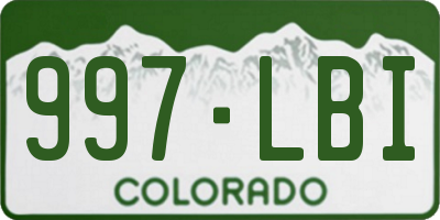 CO license plate 997LBI
