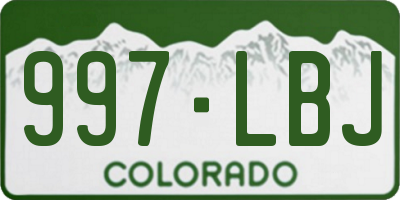 CO license plate 997LBJ