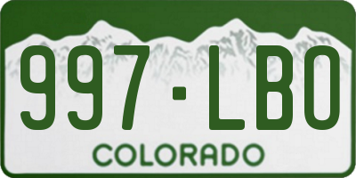CO license plate 997LBO