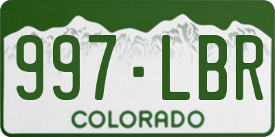 CO license plate 997LBR