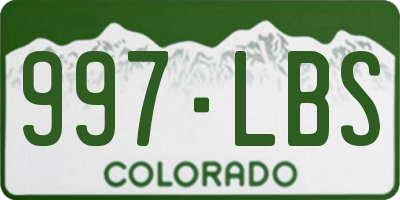CO license plate 997LBS