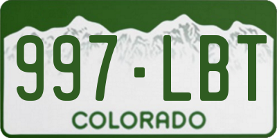 CO license plate 997LBT