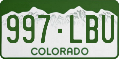 CO license plate 997LBU