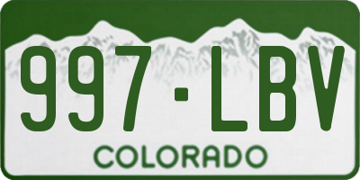 CO license plate 997LBV