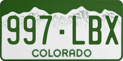 CO license plate 997LBX