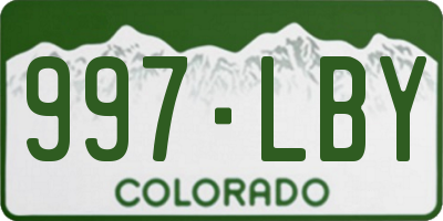 CO license plate 997LBY