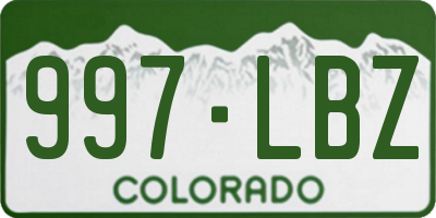 CO license plate 997LBZ