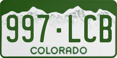 CO license plate 997LCB
