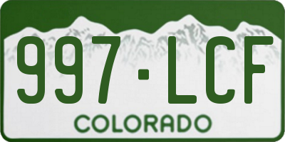 CO license plate 997LCF