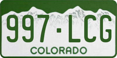 CO license plate 997LCG