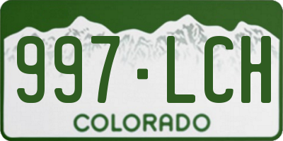 CO license plate 997LCH