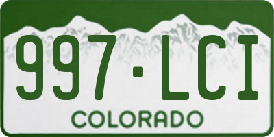 CO license plate 997LCI