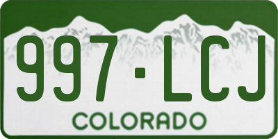 CO license plate 997LCJ