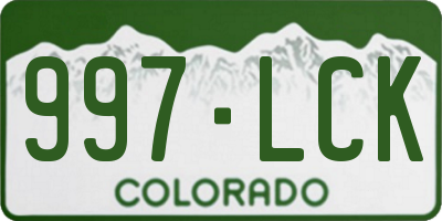 CO license plate 997LCK