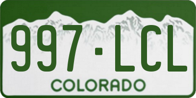CO license plate 997LCL