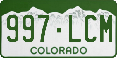 CO license plate 997LCM