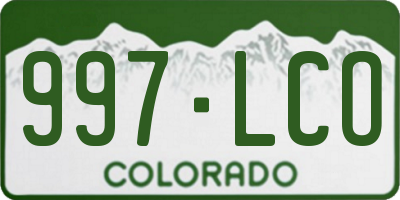 CO license plate 997LCO