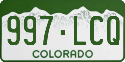 CO license plate 997LCQ
