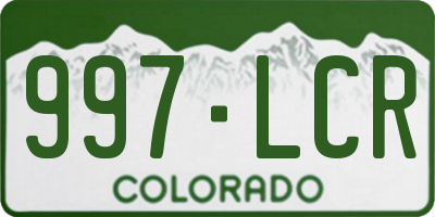 CO license plate 997LCR