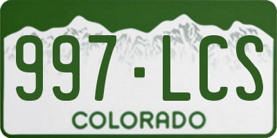 CO license plate 997LCS