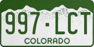CO license plate 997LCT