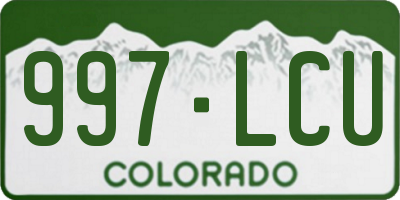 CO license plate 997LCU