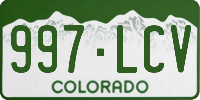 CO license plate 997LCV