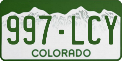CO license plate 997LCY