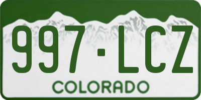 CO license plate 997LCZ