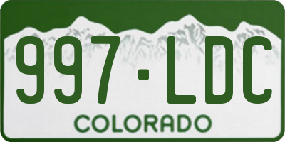 CO license plate 997LDC