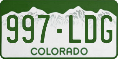 CO license plate 997LDG