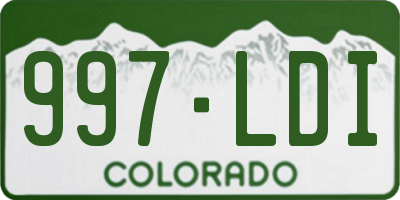 CO license plate 997LDI