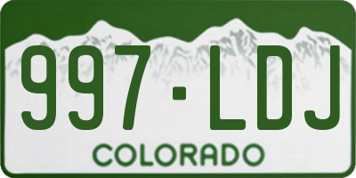CO license plate 997LDJ