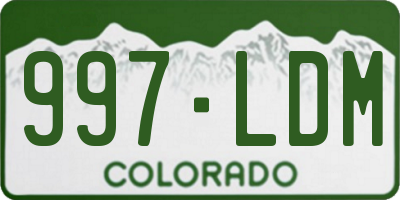 CO license plate 997LDM
