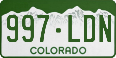CO license plate 997LDN