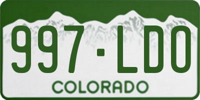 CO license plate 997LDO