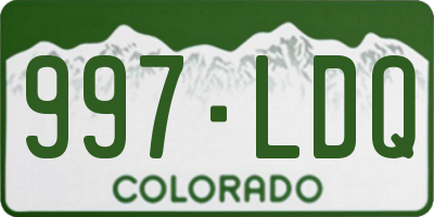 CO license plate 997LDQ