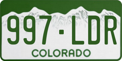 CO license plate 997LDR