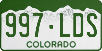 CO license plate 997LDS