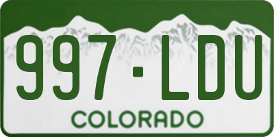 CO license plate 997LDU