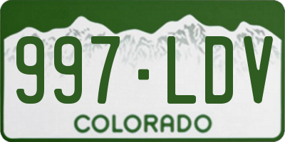 CO license plate 997LDV