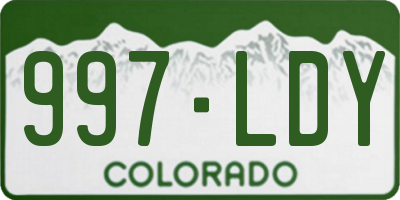 CO license plate 997LDY